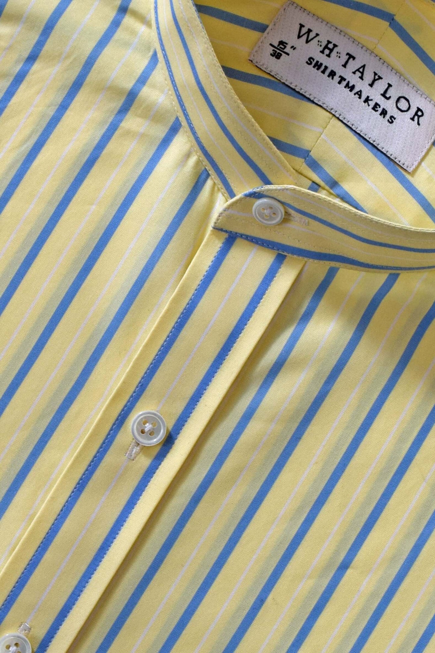 Yellow & Blue Stripe Men's Bespoke Shirt