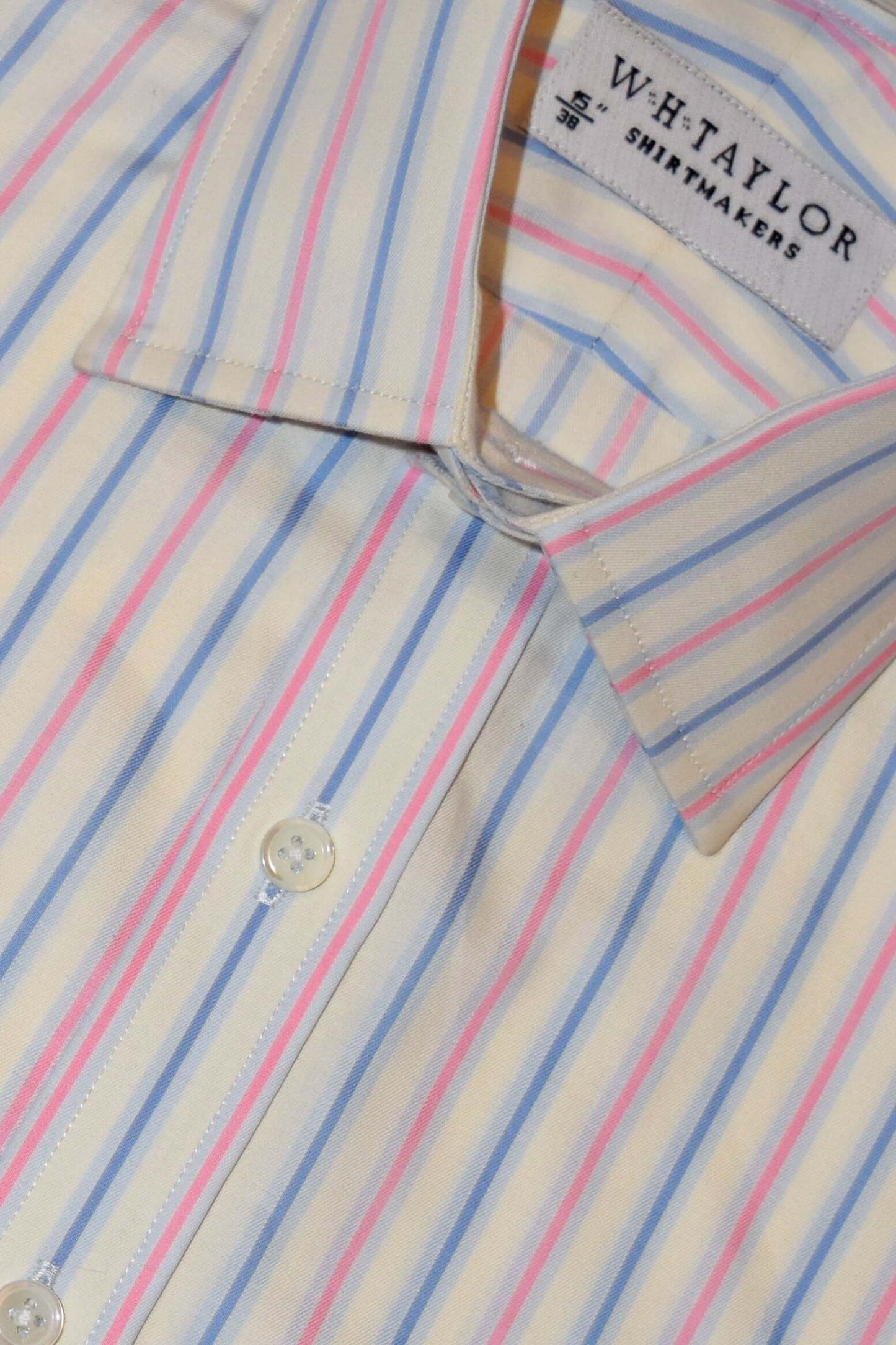 ネイビー & ピンク ブルー シャドー ストライプ オックスフォード メンズ ビスポーク シャツ