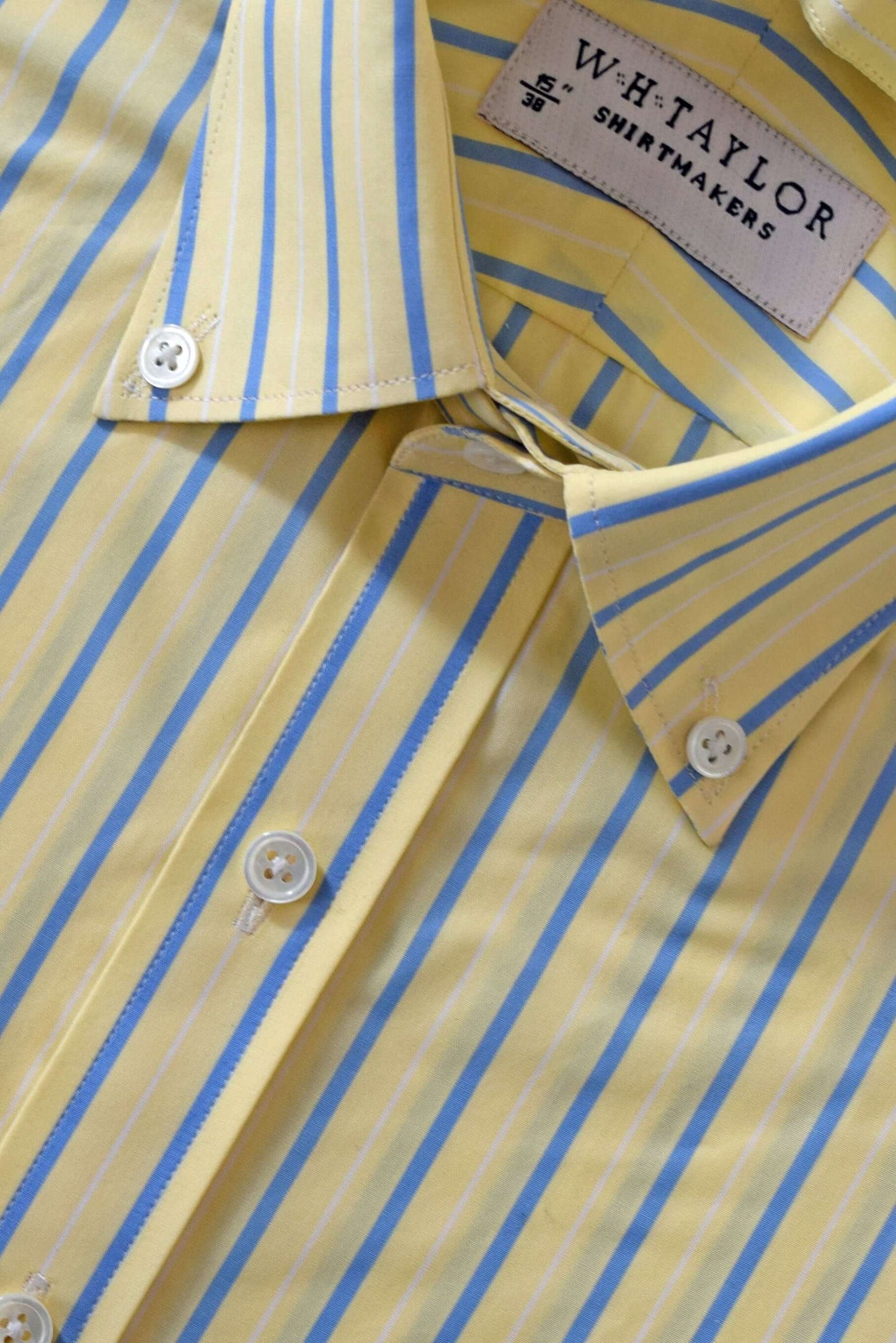 Yellow & Blue Stripe Men's Bespoke Shirt