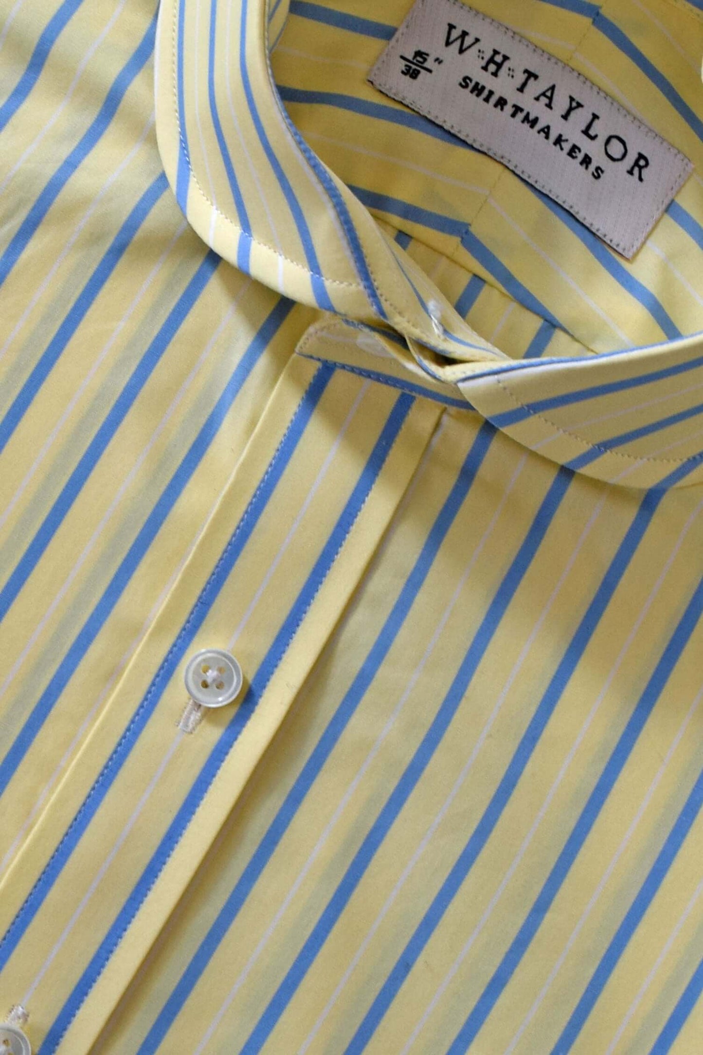 Yellow & Blue Stripe Men's Bespoke Shirt