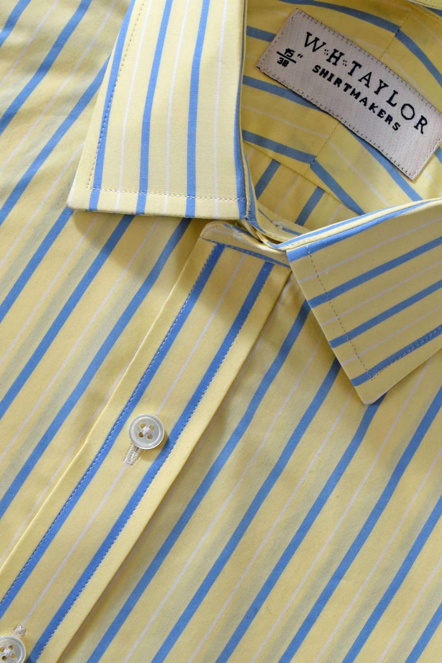 Yellow & Blue Stripe Men's Bespoke Shirt
