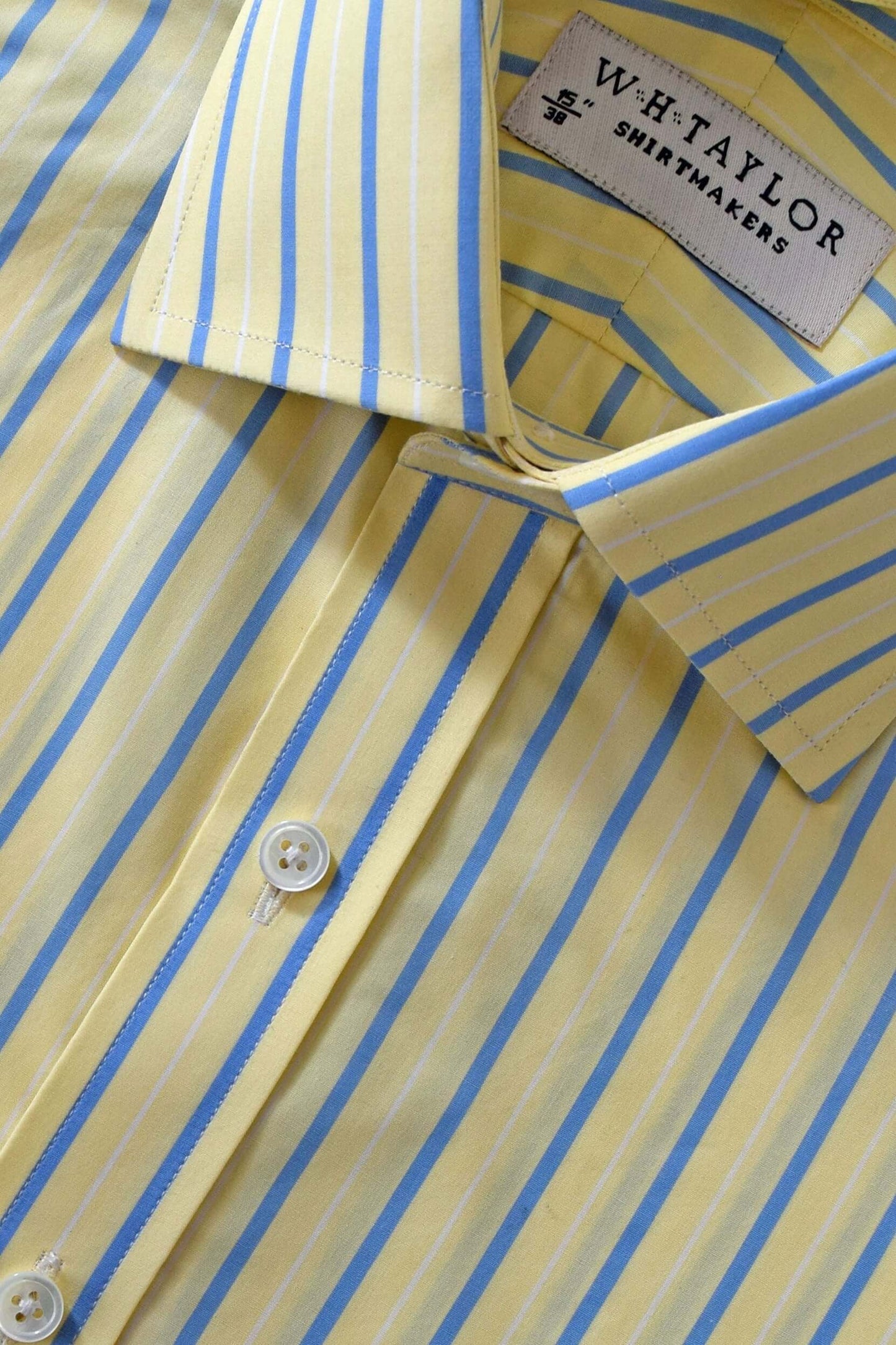 Yellow & Blue Stripe Men's Bespoke Shirt