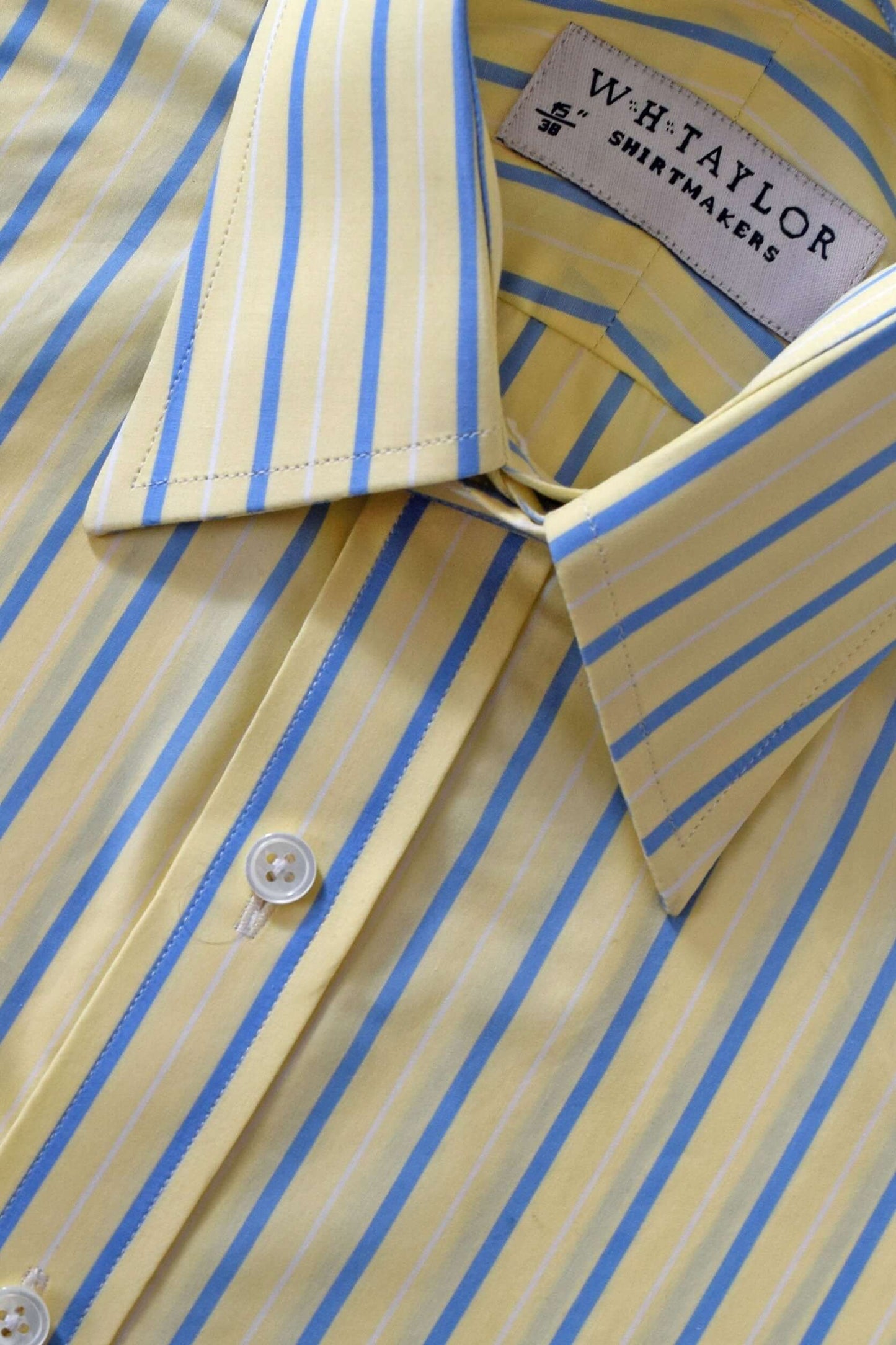 Yellow & Blue Stripe Men's Bespoke Shirt