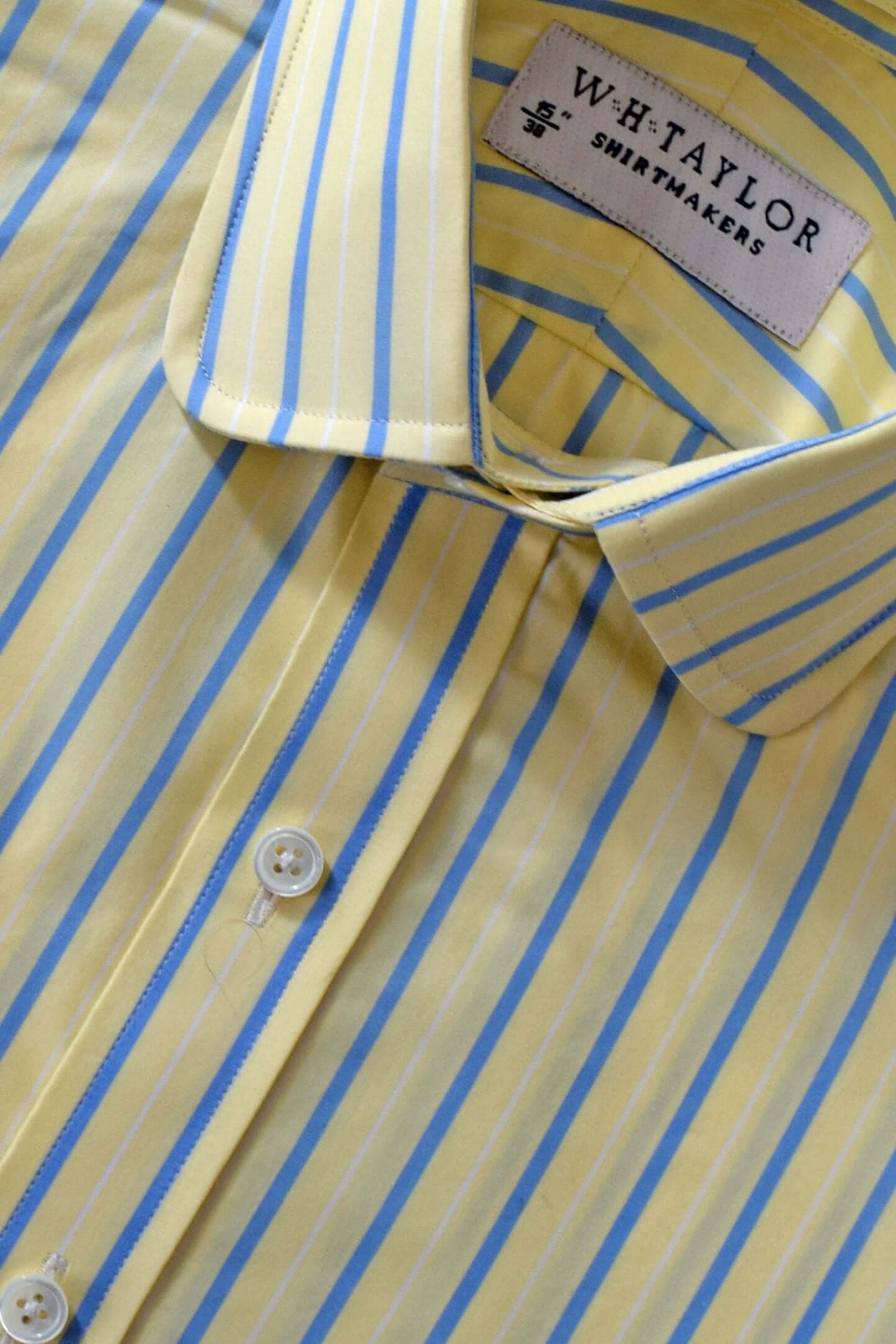 Yellow & Blue Stripe Men's Bespoke Shirt