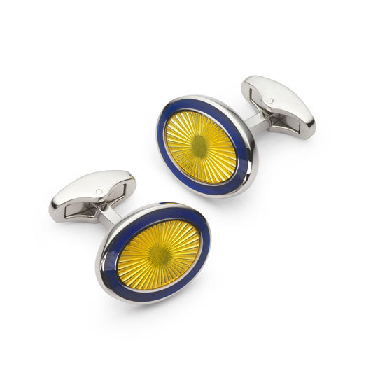 Sunburst Enamel Cufflinks In Gold Radiance