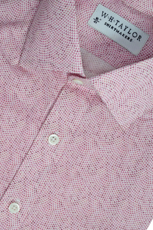 Art Deco Red Mosaic Pattern Ladies Bespoke Shirt