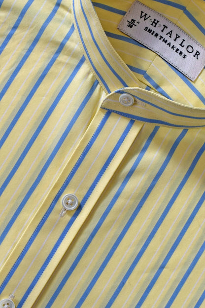 Yellow & Blue Stripe Men's Bespoke Shirt