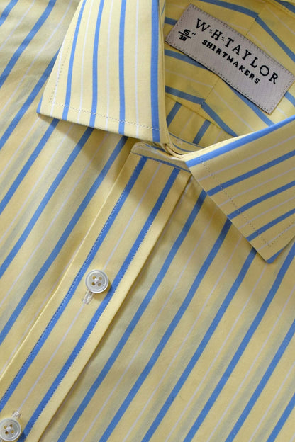 Yellow & Blue Stripe Men's Bespoke Shirt