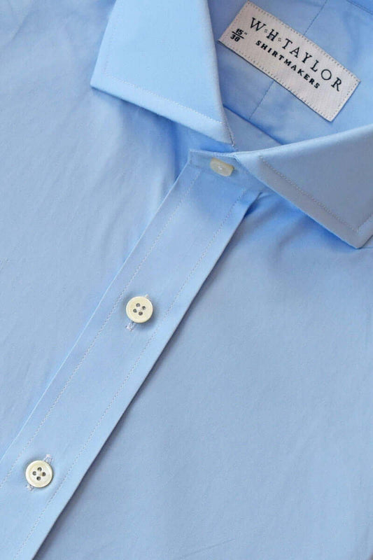 Plain Sky Blue 160's Ultimate Superfine Poplin Ladies Bespoke Shirt - whtshirtmakers.com