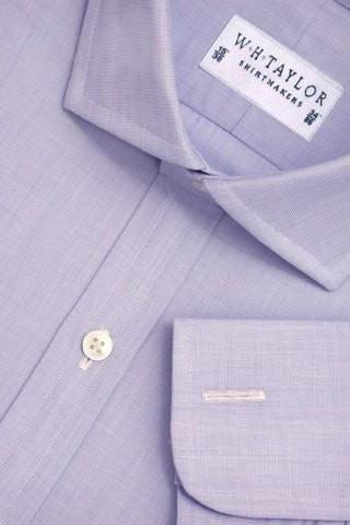 Plain Blue End On End 140's Superfine Ladies Bespoke Shirt - whtshirtmakers.com